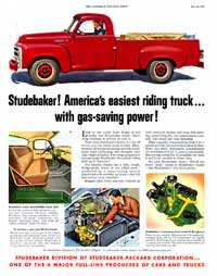 54 Studebaker truck red